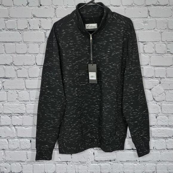 2/$30 California Shirt Co Black 1/4 Zip Pullover Sweatshirt Size L - Picture 1 of 8